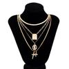 Love Bowknot Multilayer Pendant Necklace Crystal Y2K Metal Necklace Beaded Necklace  Women