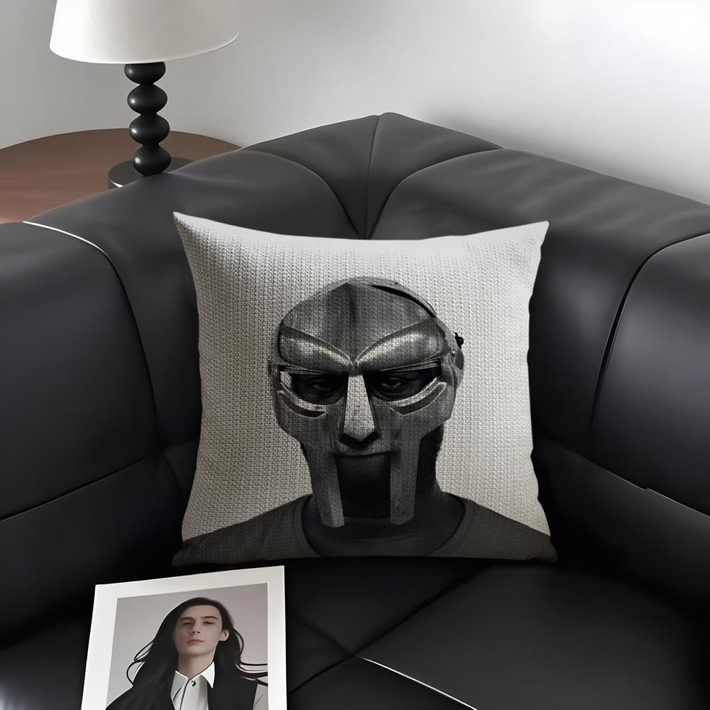 Mf D-Doom Madlibb Singer Cushion Cover Natural Linen Organic Fabric Double-Sided Printing Sofa Home Decor Gift Pillow Case