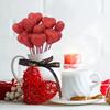 10 Stück Wiederverwendbare Glitzerherzen Stiele DIY Schaumstoffvase Dekostäbe Blumenstrauß Tortenaufsatz Dessert Kuchen Dekoration