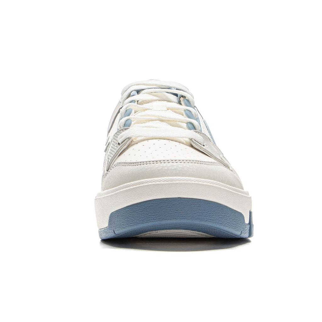 New LiNing COMMOM 80s Anti Slip Wear Resistant Low Top Skateboard Shoes Men's White Gray Blue AGCV051-2