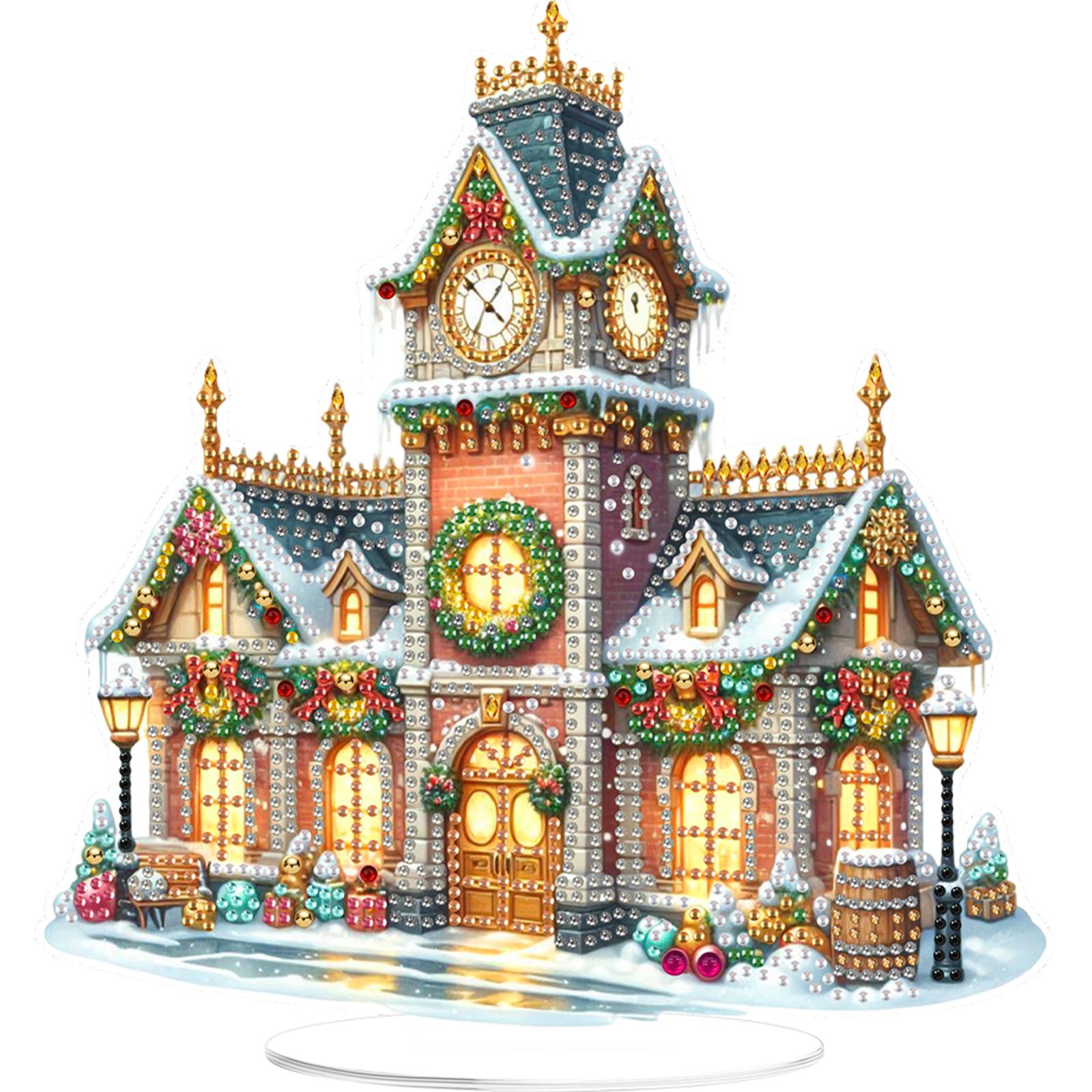 

2D Flat Christmas DIY 5D DIY Diamond Art Tabletop Decorations Diamond Painting Desktop Decorations for Home Office Desktop Decor