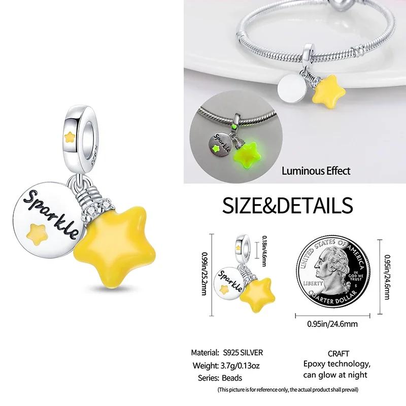 Colorful Copper Blue Glow-In-The-Dark Murano Princess Glass Beads Fits Original Bracelet Jewelry Set Accessories