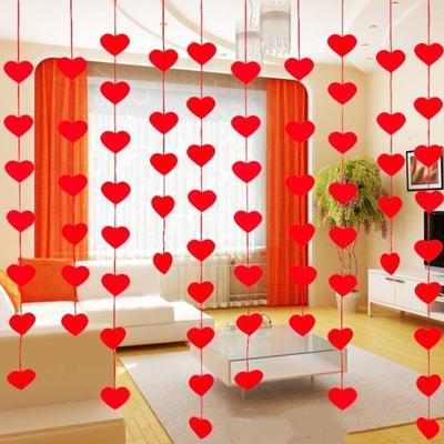 Romantic Love Flower Hanging Curtain DIY Party Supplies Valentine's Day Hanging Ornaments Decorations String Garland
