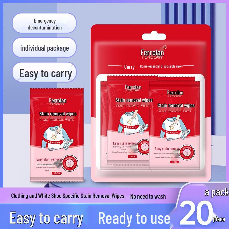 Bezspłukiwalne chusteczki do usuwania plam z ubrań, butów i kurtek