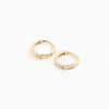 LUNNE 14k Square Cut One-Touch Earrings (14K Gold) #E01