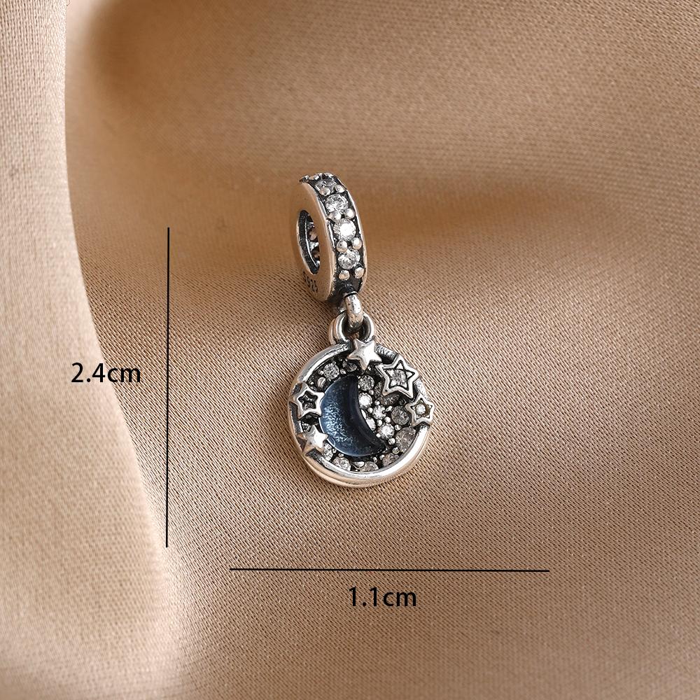 Blue 925 Silver Dolphin Octopus Turtle Swallow Pendant Bead, Suitable for European Bracelet DIY Women's Jewelry Accessories