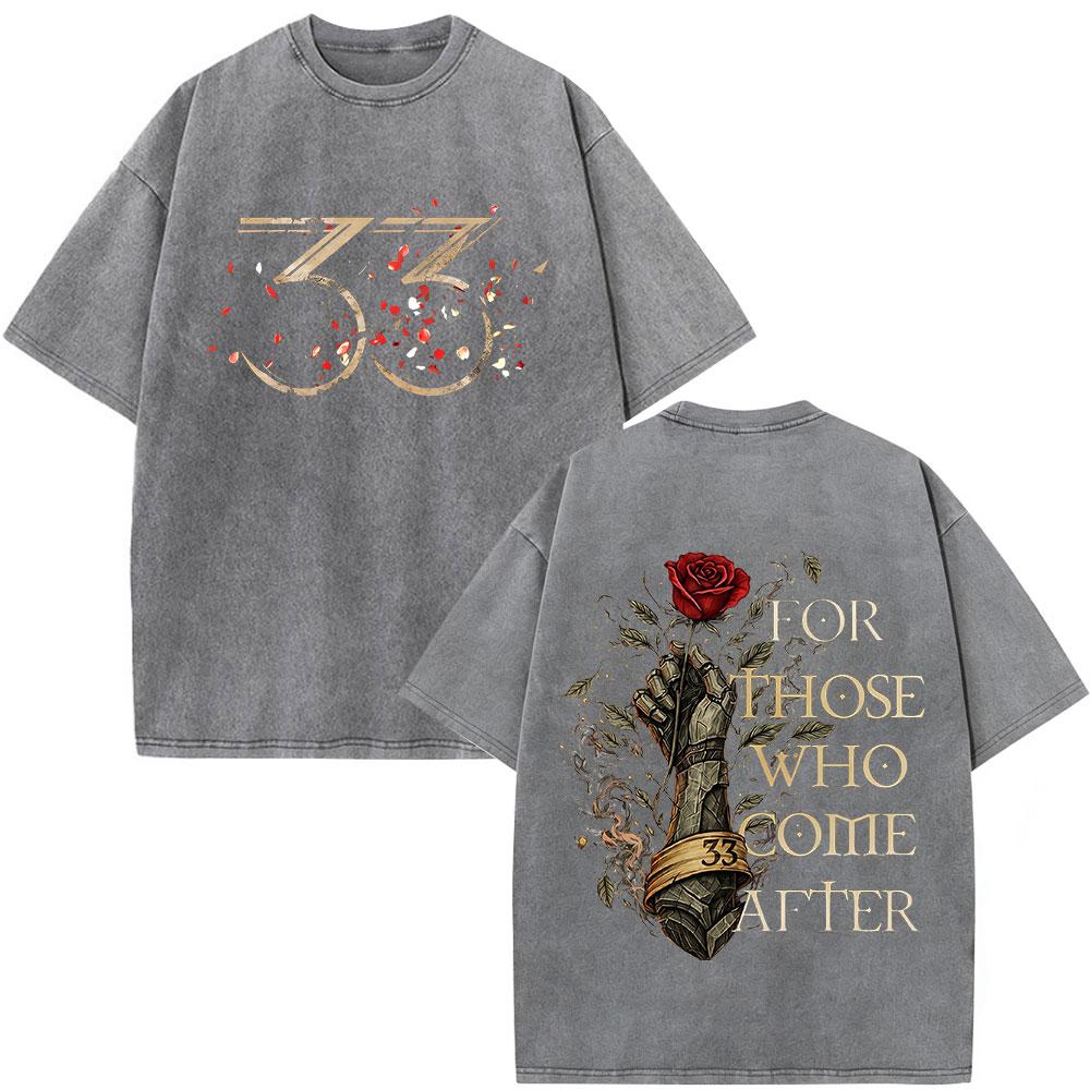 Game Clair Obscur Expedition  Graphic Vintage Washed T Shirt Men Women Clothing Fashion Oversized Cotton Short Sleeve Tshirts