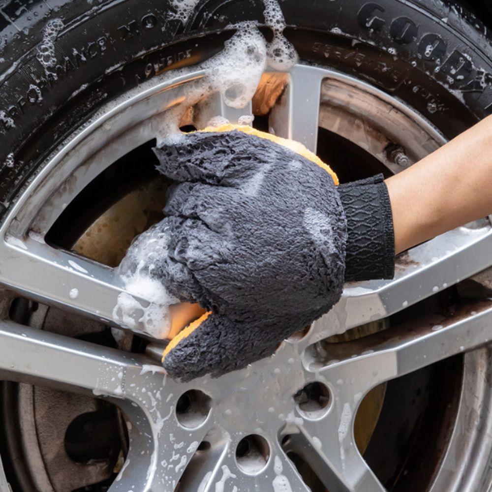 Five-Finger Cleaning Gloves Coral Fleece Car Cleaning Brush Cleaning Brush Gloves  Auto Cleaning