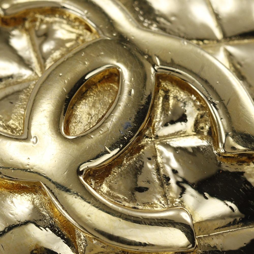 Chanel COCO Mark Matelasse Earring Vintage Plated Gold 39.8g Women Used