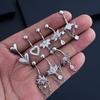 Elegant Crystal Ball Belly Button Rings Stainless Shiny Body Jewelry Accessories
