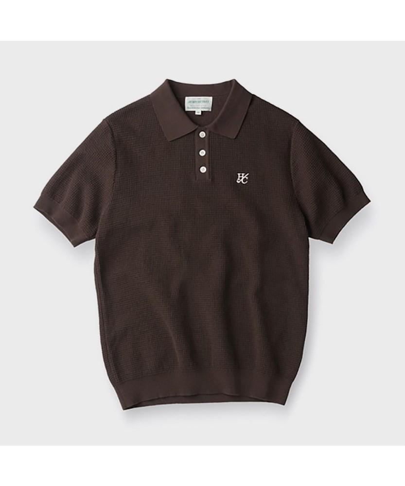 Henlikoteun [British Sporting Club] Waffle Short-Sleeves Polo Knit Abwam26701Brx