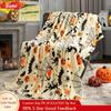Coperta di Halloween Zucca Reversibile Stampa Cappello da Strega Ragnatele Coperta Plaid in Pile Super Morbida Calda Accogliente Coperte Personalizzate