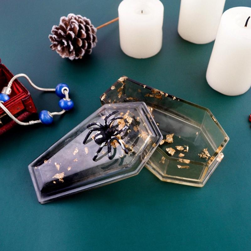 3D Coffin Shape Candle Silicone Mold Epoxy Resin Mold DIY Storage Box Tools Plaster Crafts Making Supplies Non-stick