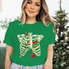 Christmas Skeleton Skull Tshirt Unisex Women Fashion Casual Tops Xmas Festive Holiday Classic Tops Unisexs Womens Clothing