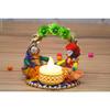 Recycled Material Rajasthani Raja Rani Puppet/Dolls Decorative Tealight Candle Holder (Pack of 2)