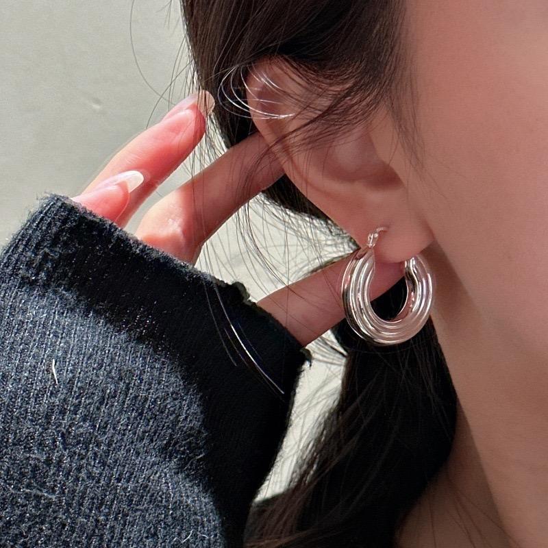 Xiaomi 925 Sterling Silver Vintage Earrings For Women Trendy Simple Round Strip Earring Jewelry Prevent Allergy Party Accessories Gift