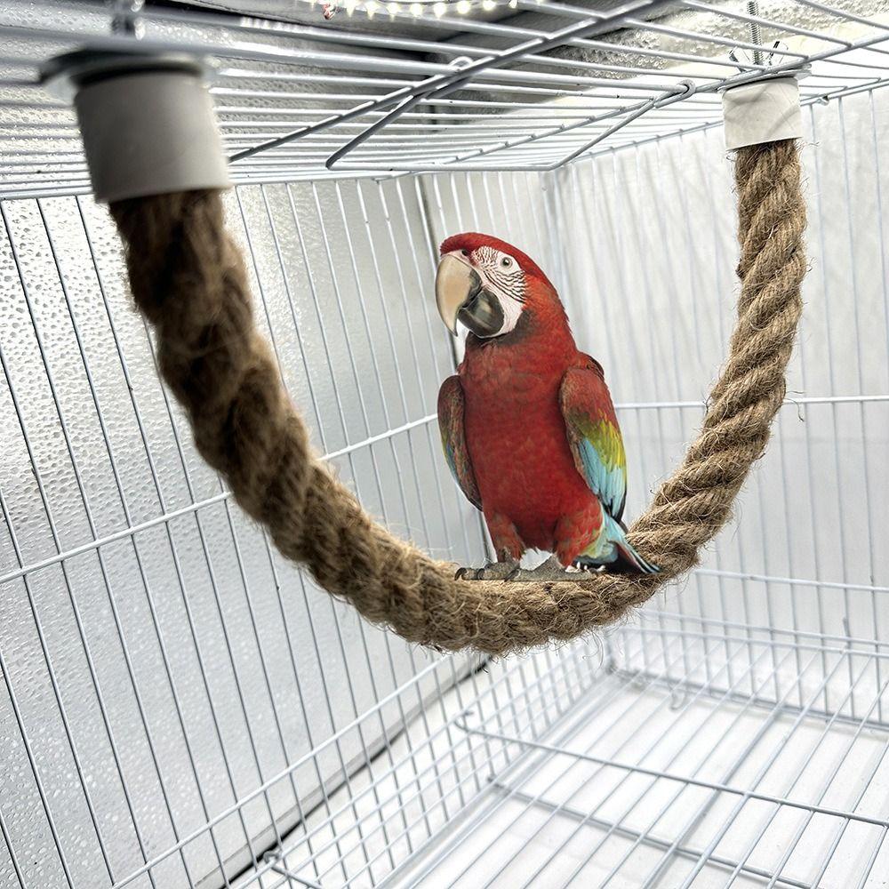 Tooth Grinding Parrot Cotton Rope Pole Relieve Boredom Cage Accessories Birds Swing Stand Detachable Bird Swing Harness Birds