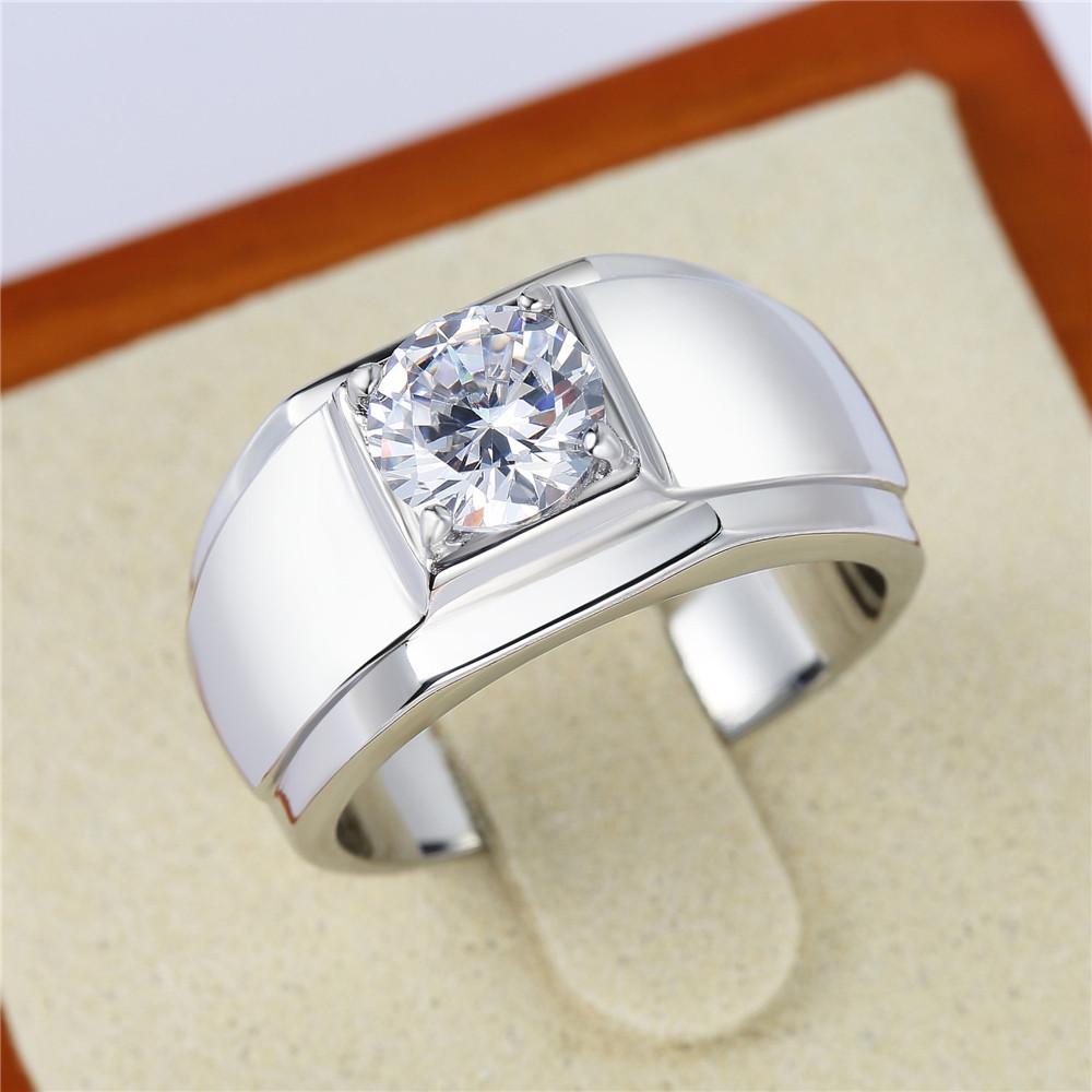 

Модное мужское и женское кольцо из титановой стали с инкрустацией цирконом