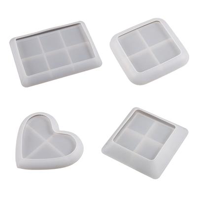 Silikonharzformen Mehrere Formen Harzbecher Tablettform DIY Untersetzerformen für DIY Epoxidharzguss Handwerk Dekoration