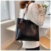 Bag large capacity women's new versatile solid color shoulder trendy fashion simple tote bag high-end women's bag