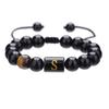 Black Diamond & Tiger Eye Beaded Adjustable Couple Bracelet - Men's Jewelry