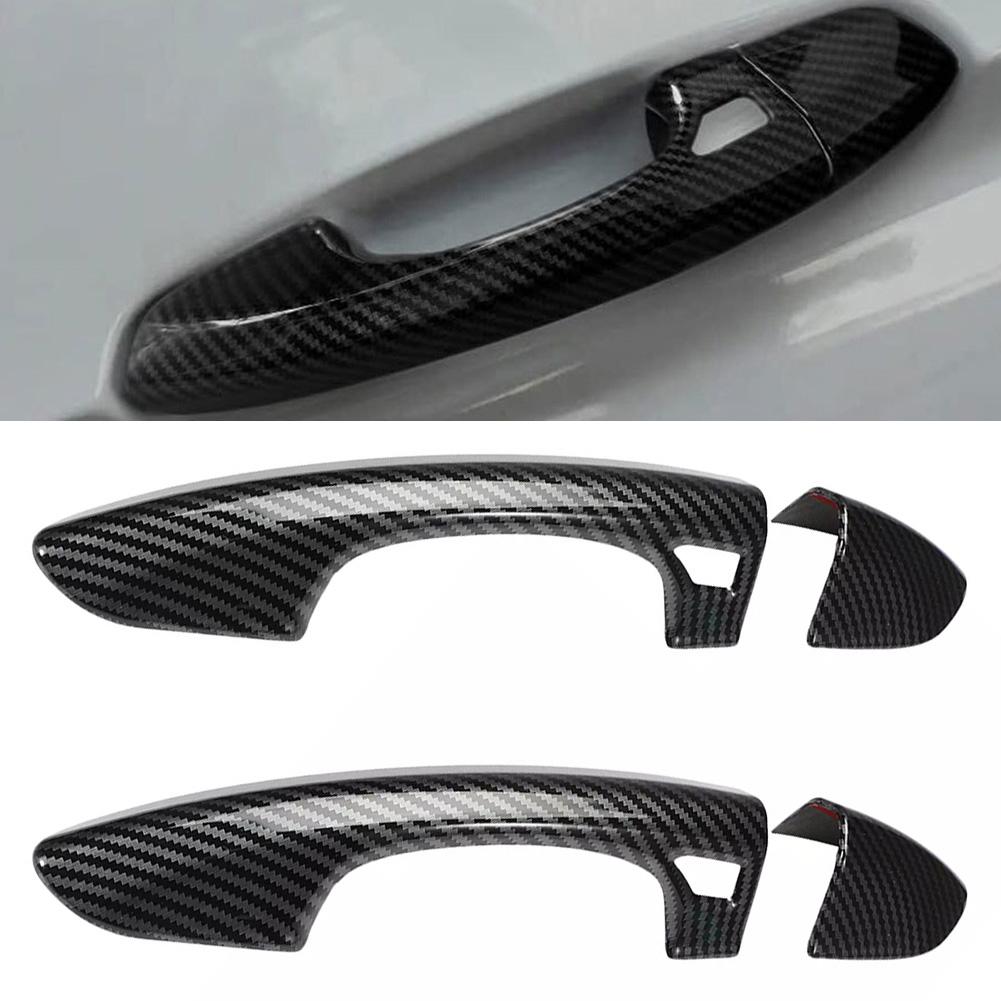 

2PCS Exterior Door Handle Cover for Mustang 2015 2025 Carbon Fiber Print Design for Enhanced Aesthetics and Protection
