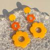Statement Flower Earrings for Women Comfortable Acrylic Designs Portable Decoration for Bohemian and Retro Styles