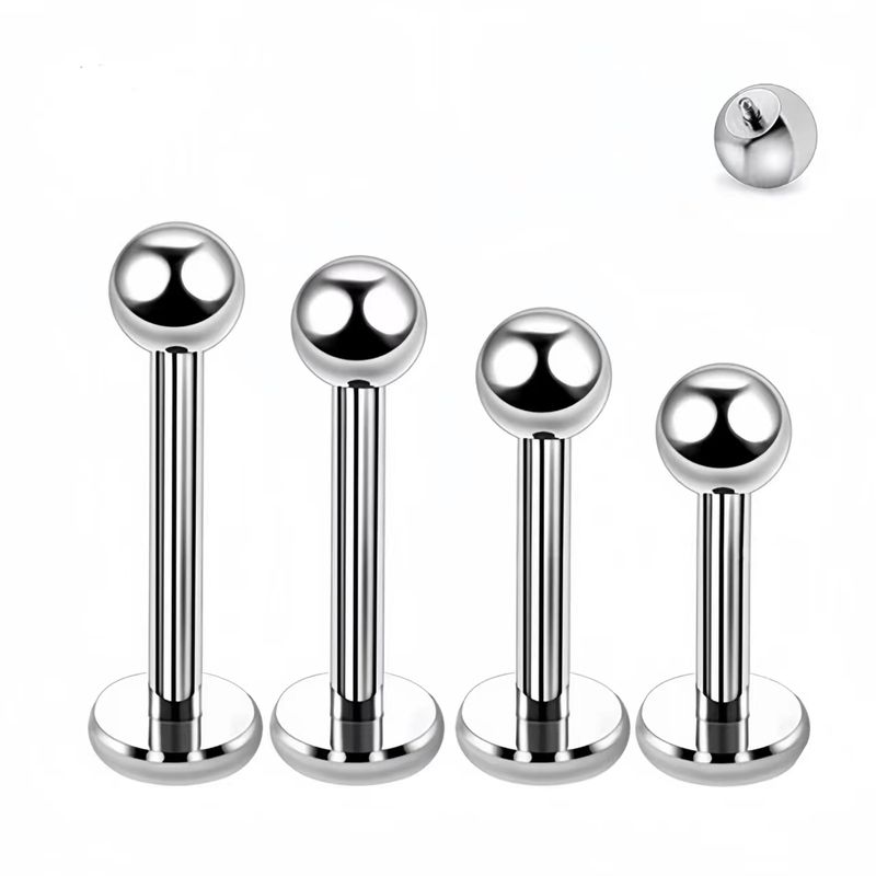 

Anti-Allergy Ear-Caring Medical Titanium Steel Ear Studs Internal Thread Flats Cochlear Ear Bone Stud Labret Puncture with Guide Rod 1 Rod thick 1.2 long 8 balls 3mm