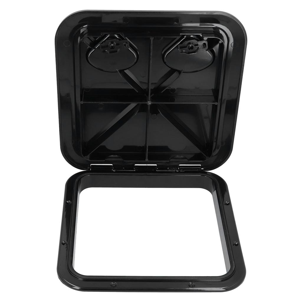 Deckszugangsluke Inspektionsabdeckung Anti-UV mit Schloss für Marineboot Schwarz 14,75 x 14,5in