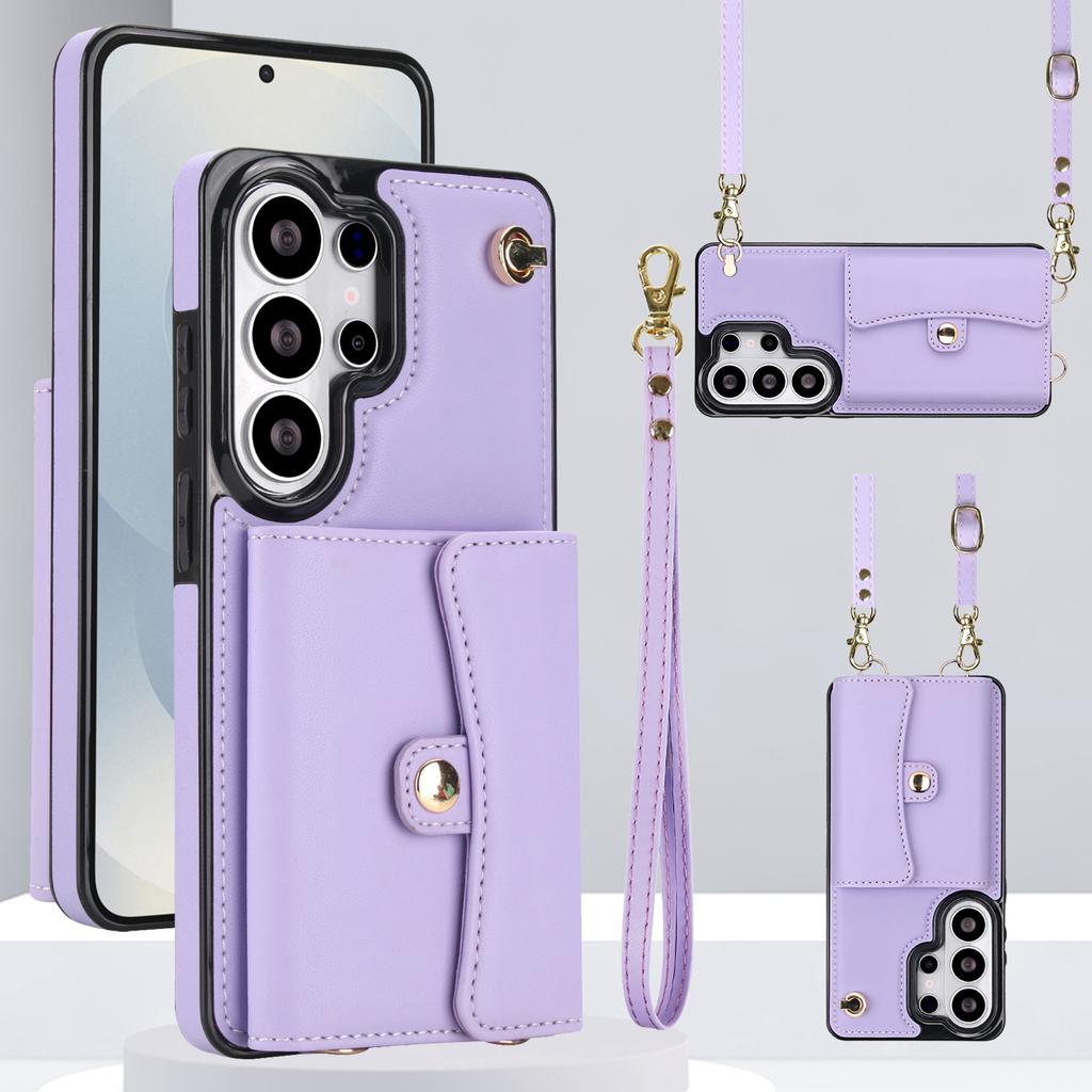 Crossbody Shoulder Strap Wallet Credit Card Solt Case for Samsung Galaxy S26 Ultra S25 Edge S24 Plus A16 A15 A35 A55 Cover