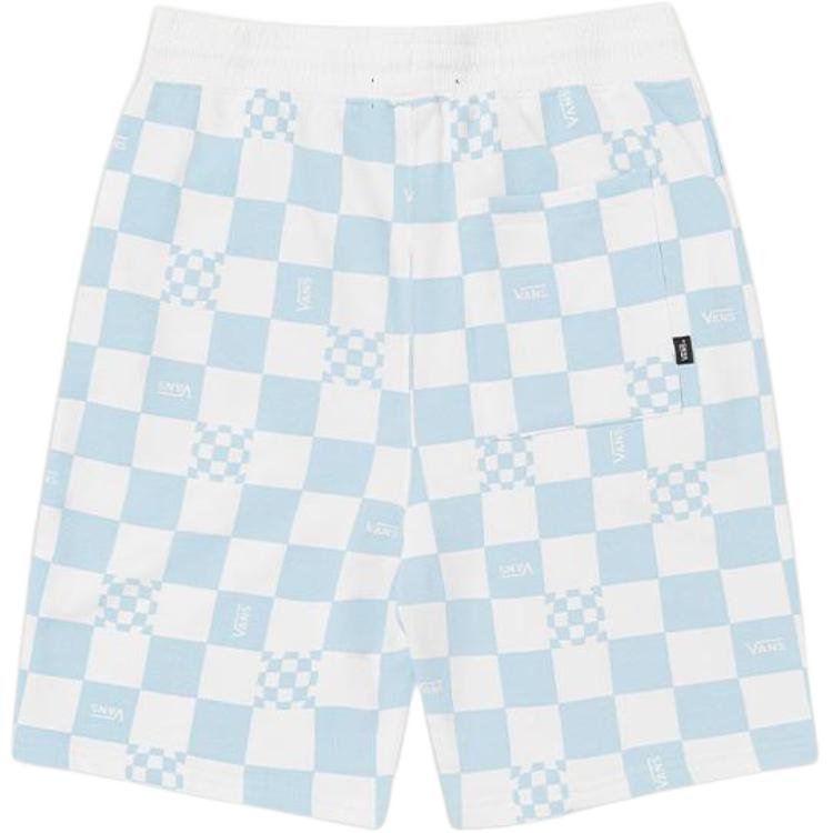 Vans Checkerboard Drawstring Sports Straight Leg Shorts Unisex Shorts Blue VN0A7PZDBSS