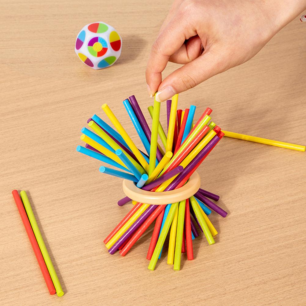 3-In-1 Montessori Wooden Board Game Wear Resist Early Education Wooden Stick Game Parent-Child Interactive Game for Friend Gift China Mainland