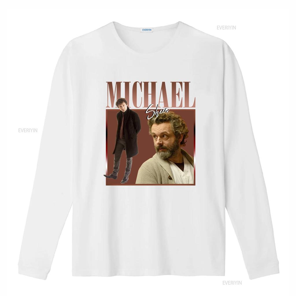 Michael Sheen Good Omens Vintage Stil Retro T-Shirt Hommage vintage Gewaschen Lässig Bequem Unisex Weich Stilvoll Leicht