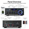 Powerful 50W+50W 2Channel Home Stereo Receiver Bluetooth-compatible Stereo Amplifier for Theater,Karaoke,USB,Support