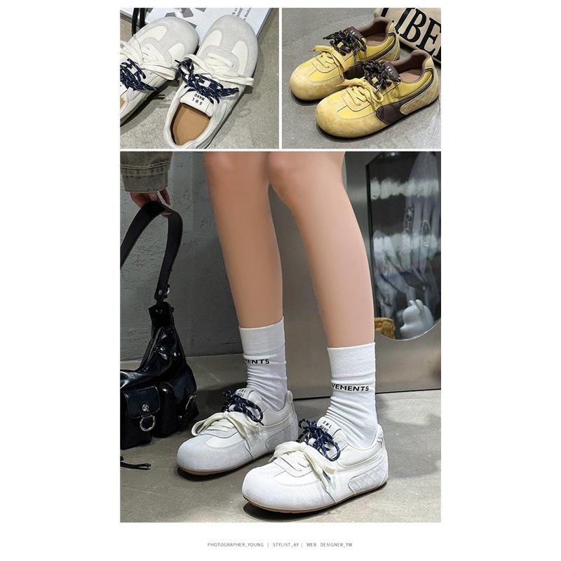 Big Head Ugly Cute Agan Shoes Women Leather Shallow Mouth De Training Shoes Lightweight Breathable Sports Casual Shoes