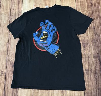 X Santa Cruz Screaming Blue Hand Graphic T Shirt Size XL Defect
