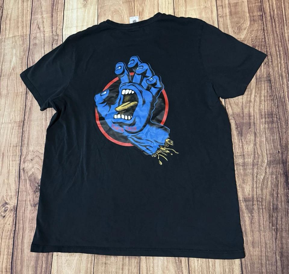 x Santa Cruz Screaming Blue Hand Graphic T shirt Size XL Defect L