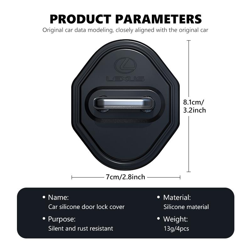 For Lexus Silicone Car Door Lock Buckle Protector Cover RX350 IS250 IS200 GS300 LX570 RC350 UX250h ES350DP9 