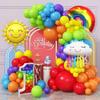 New 129-Piece Summer Rainbow Balloon Garland Set for Kids' Birthday Decoration