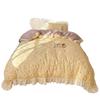 Princess-Style French Lace Bedding Set: Traditional Water-Washed Imitation Cotton Duvet Cover, Girlish Student Style, Three-Piece 