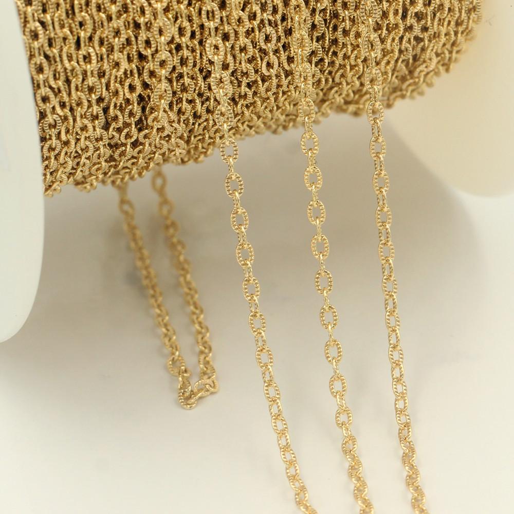 Elegant 14K Gold Filled 1.8mm Patterned Cable Chain Bulk for Jewelry Making Bracelet Necklace 14K Gold Filled&1.8mm x 2.5mm