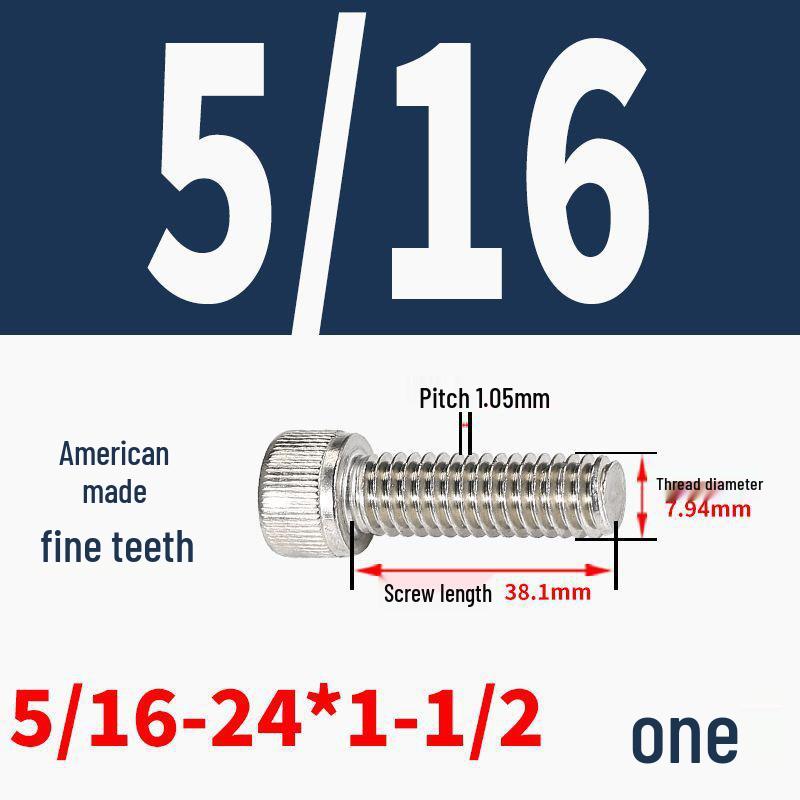 304 Stainless Steel Fine Thread Socket Head Cap Screw 10#-32, 1/4-20, 5/16-24