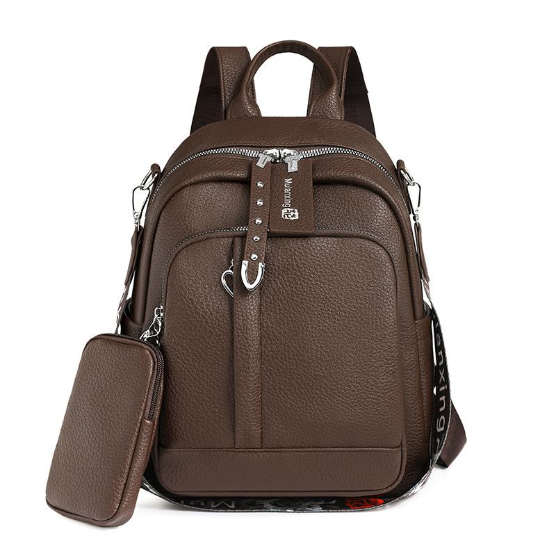 Soft Leather Backpack Student Schoolbag Large Capacity Travel Bag PU Women's Backpack