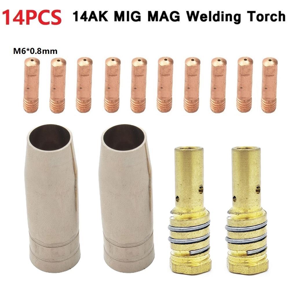 Long Lasting 14Pc Torch Gas Nozzle Tip Holder for MIG Welding Applications