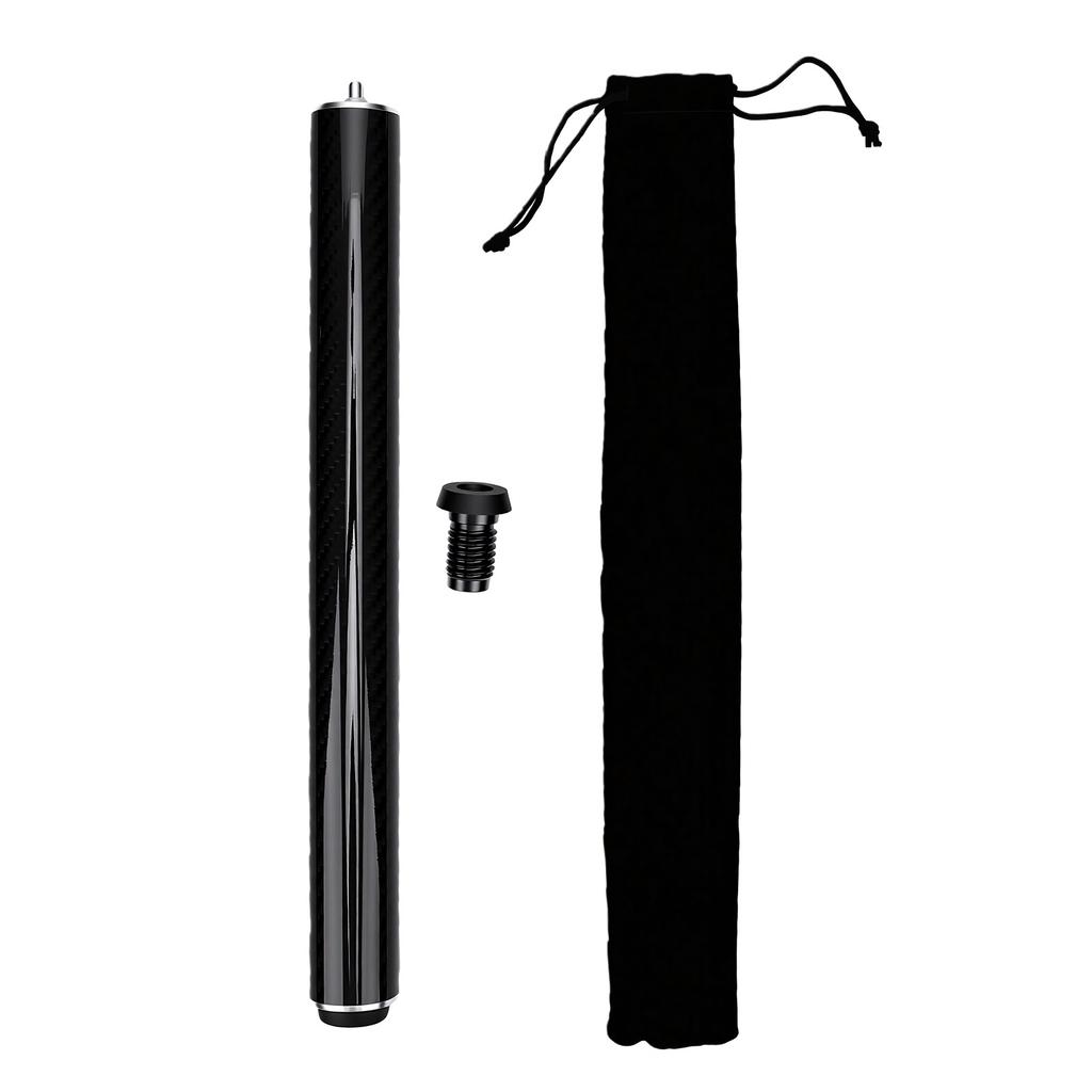 Pool Cue Extension Fit for Cuetec Stick 12 Inch Carbon Fiber Billiard Cue Extension with Bumper Billiard Accessories