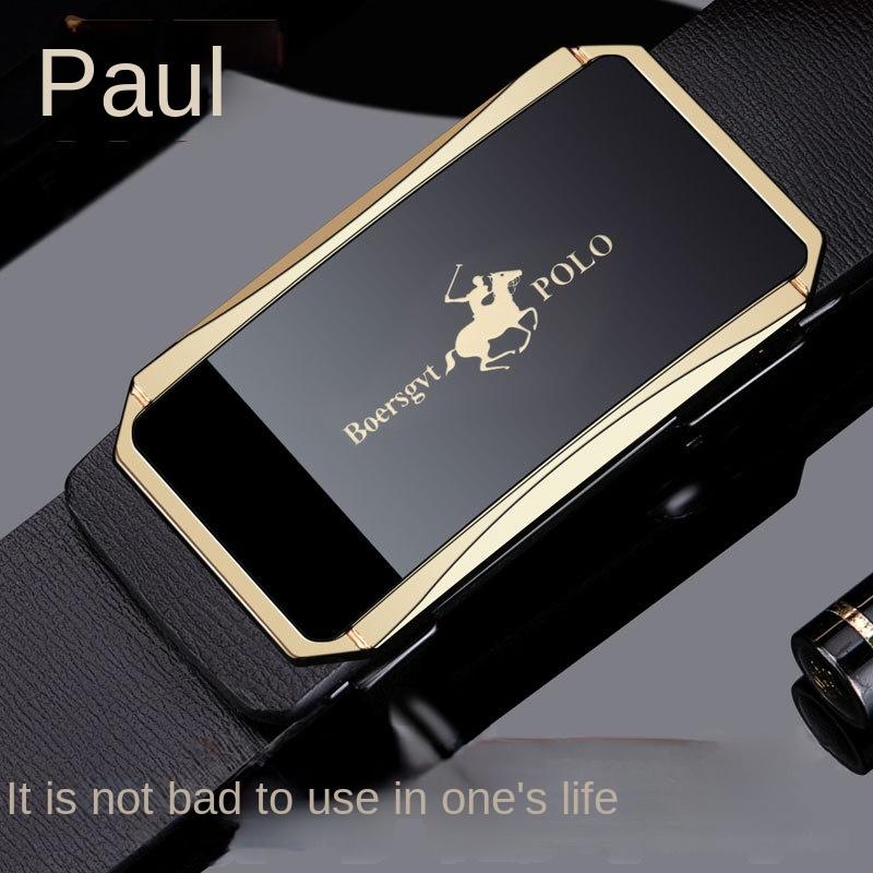 Herren-Ledergürtel mittleren Alters und junger Leute mit automatischer Schnalle, Rindsledergürtel, Business-Trend, Hosengürtel, Geschenkbox