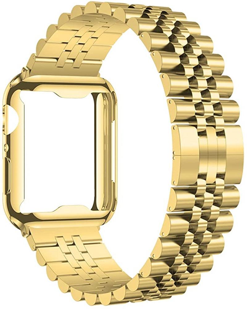 Metal Band+TPU Soft Case For Apple Watch 45mm 44mm 41mm 46mm 42mm 49mm Stainless Steel Wristband iWatch 11 10 9 8 7 6 5 SE Strap