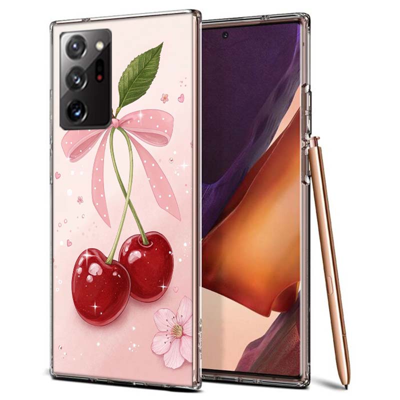 Kirsch Schleife Handyhülle für Samsung A55 A35 A25 A15 A07 A05S A16 A17 A26 A36 A37 A56 A57 Galaxy Note 20 10 A50S A71 A51 A31 A30 A2