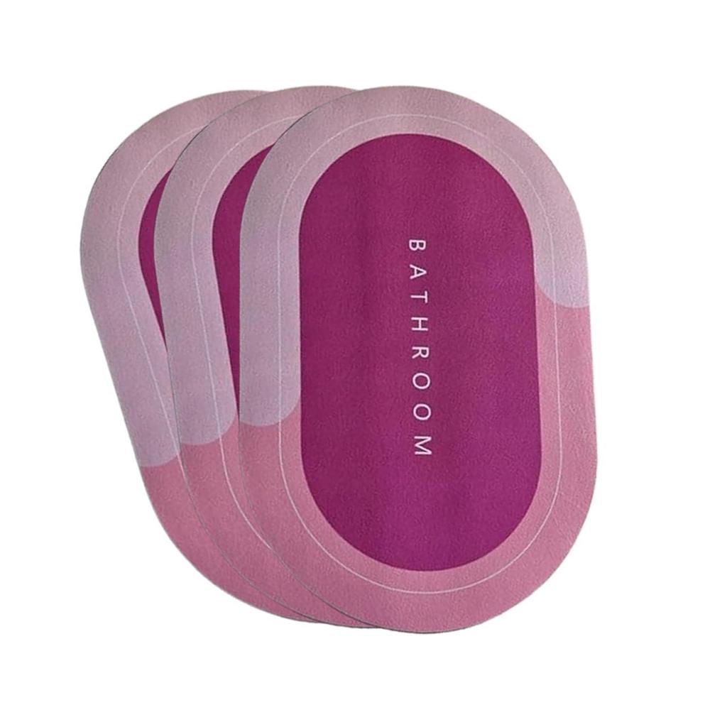 Pack of 2 Quick-Dry Anti-Slip Bathroom Mat | Non-Slip Rectangular Doormat | Bathroom Print Water-Absorbing Rubber Mat for Bathroom, Kitchen, Office