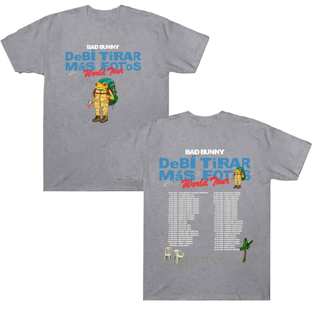 Bad Bunny Debí Tirar Más Fotos World Tour 2026 T Shirts Rapper Bad Bunny Cotton Tees Unisex Hip Hop Oversized Tshirt Streetwear